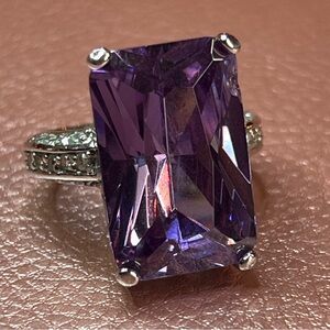 Purple CZ Costume Cocktail Ring